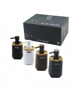 İbico İ21-060 ( Kare & Düz Çizgili ) ( Bambu & Plastik ) Sıvı Sabunluk ( 325ml )*12x4