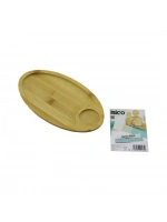 İbico İ22-175 ( Oval ) Ahşap Bambu Servis Sunum Tepsi & Tahtası ( Mini Tepsi ) ( 25x14x1.5cm )*36