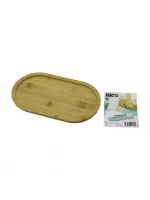 İbico İ22-179 ( Oval ) Ahşap Bambu Servis Sunum Tepsi & Tahtası ( Mini Tepsi ) ( 25x14x1.5cm )*36