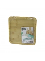 İbico İ22-182 ( Kare ) Ahşap Bambu Servis Sunum Tepsi & Tahtası ( Mini Tepsi ) ( 20x1.5cm )*36