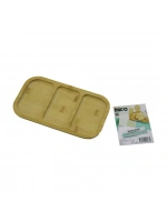 İbico İ22-183 ( Dikdörtgen & 3 Bölmeli ) Ahşap Bambu Servis Sunum Tepsi & Tahtası ( 25x14x1.5cm )*36