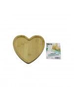 İbico İ22-186 ( Kalp ) Ahşap Bambu Servis Sunum Tepsi & Tahtası ( 20x1.5cm )*36