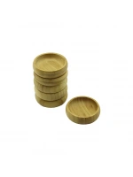 İbico İ22-217 ( Çap: 8.5cm & Yuvarlak ) Ahşap Bambu Çerezlik & Lokumluk Kase*6x30
