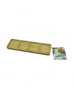 İbico İ22-227 ( Dikdörtgen ) ( 4 Bölmeli ) Ahşap Bambu Servis Sunum Tepsi & Tahtası ( Mini Tepsi ) ( 33 X 10 X 1.4cm )*48