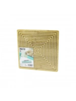 İbico İ22-259 ( Kare ) ( Çift Taraflı=düz & Kanallı ) Ahşap Bambu Sunum Tepsi ( 28x28cm )*24