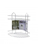 İbico K13-018 ( 2 Katlı & Üçgen ) ( Krom ) ( Metal ) Banyo Köşelik & Duşkabin Raf*12