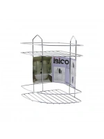 İbico K13-018 ( 2 Katlı & Üçgen ) ( Krom ) ( Metal ) Banyo Köşelik & Duşkabin Raf*12