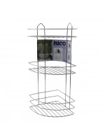 İbico K13-019 ( 3 Katlı & Üçgen ) ( Krom ) ( Metal ) Banyo Köşelik & Duşkabin Raf*12