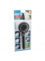 İbico K13-042 ( 5 Mod) (yuvarlak=8.7cm) Duş Başlık (kademeli) (vakumlu) (siyah Gövde & Siyah Zemin & Beyaz-syh İğne) (sap:14cm)*77