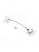 Kınetex Ktx-3331 ( Beyaz Plaka ) ( Halatlı ) Emniyet Kilit ( 5x6cm Yapışkanlı Montaj=2pcs Plaka ) ( Halat=18.8cm )*300