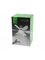 Kiwi Kfan-7681 (2in1=tavan Vantilatör & Avize Lamba) ( Kumandalı ) ( 52cm ) (6-beyaz Plastik Kanat) (3-kademe Hız) (motor-30w)*12
