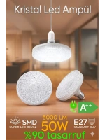 Kristal Tasarım 50W Süper Led Ampul 5000 Lümen E27 Duy Beyaz Işık Yüksek Tasarruflu Lamba Ampul