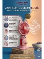 Labubu Konseptli Taşınabilir Mini USB Şarj Edilebilir Fan - Masaüstü El Fanı - El Vantilatörü