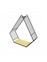 Lalezar Lzr-621 ( Piramit ) Ahşap Tabanlı Tek Katlı Metal Dekoratif Duvar Raf*3=k