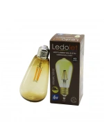 Ledolet St-64 ( 4w & E27 ) ( Gold Color ) Flament ( Rustik ) Ampul ( 400lumen & 2200k ) (kırılmaz Gövde)*80