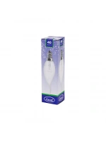 Locol Frosted Ca35 ( 40w ) ( E14 ) ( Şeffaf & Kıvrık ) ( Sarı Renk ) Mum Ampul*10x10