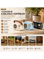 M4 Portable Pl-4641 (wireless) Hoparlör & Speaker (ışıklı) (usb Şarjlı) (renkli Kasa & Bronz Çerçeve)(usb & Dc 5v & Tf)*80