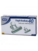 Mas-950 Beyaz Metal Kıskaç 40 Mm ( 24pcs ) Yaylı Kağıt Cilt Kıskacı*1x32