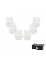 Mir-1539 ( 6pcs ) ( Üzüm & Kabarcıklı Cam ) Kahve Yanı Bardak ( 90ml )*24=k
