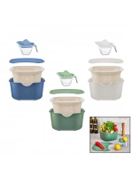Moi Plastik Oce-1005 (mix) (5pcs) Mutfak Seti Pls.(karıştırma Kap=4lt & Süzgeç=3.5lt & Kesim Pano & Sıkacak=0.25lt)*16=k
