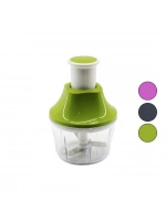 Mugiss M-2 (basmalı) Dinamik Manuel El Rondosu Doğrayıcı (şeffaf Mika Kristal Hazne 700ml & Renkli Kapak)*12=k