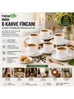 Newlife Clkn-1652-a-b-c-d-e-h ( 12pcs ) Porselen Kahve Fincanı*18