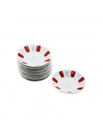 Ödf Özdenfa Df-026 ( Kırmızı & Beyaz ) ( Porselen ) Çay Tabak*12x16