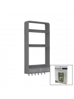 Omaş Om-0824 ( Gri ) Yapışkanlı Duvar Organizeri Plastik ( 3 Raf=14cm-19cm-30cm & 2 Çekmece=40cm & 6 Askı ) ( 19 Pcarça )*6