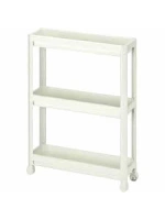 Omaş Slim Tekerli Om-0600-3010-0268 ( 3 ( Derin ) Raflı & Beyaz ) Çok Amaçlı Raf Ünitesi*6