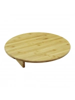 Pablıto Home Pbt-072 (yuvaralak) (mini Sofra Model=çap:45cm & Y:8.5cm) Ayaklı Bambu Ahşap Kesim Panosu*12