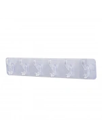 Pablıto Home Pbt-117 (6 Kollu=5.8cm) Mika Kristal Pls.askı (şeffaf Pvc Yapışkanlı) (2-3 Kg.taşıma Kapasite) (6.2x34cm )*30x8