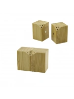 Pablıto Home Pbt-294 ( 5x5cm--y:7cm ) ( 2pcs ) ( Mıknatıslı İkiz ) ( Ahşap Bambu ) Baharatlık & Tuzluk*72