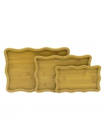 Pablıto Home Pbt-314 ( Dikdörtgen ) ( Dalgalı Kenar) ( 3 Boy ) ( Ahşap Mdf ) Sunum Tepsi Seti ( 13.5 X 23.5 - 19.5 X 29.5 - 23.5 X 33.5cm)*24