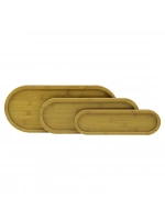 Pablıto Home Pbt-317 ( Dikdörtgen ) ( Oval Kenar ) ( 3 Boy ) ( Ahşap Mdf ) Sunum Tepsi Seti ( 10 X 33.3 - 14.5 X 39 - 19 X 45cm )*24