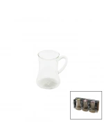 Pablıto Home Pbt-379 ( 3pcs ) ( Kulplu ) Cam Çay Bardak ( 180ml )*16=k