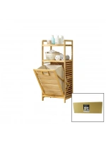 Pablıto Pbt-348 (2raflı & Çek Aç Sepet) (ahşap Bambu) Kirli Çamaşır Sepet (spt=40x30x53cm) (raf=31cm+53+11=y=95cm)*4