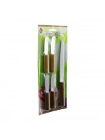 Pancake-800 ( 5pcs : 4+1 ) ( 4ad. Düz Kahvaltı Bıçak+ 1ad. Ekmek Bıçak ) Ahşap Saplı Bıçak Set*240