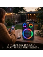 Platoon Pl-4671 ( 8 ) Speaker Hoparlör ( Bluetooth ) ( Wıreless Speaker ) ( 5 Farklı Işıklı ) ( Usb & Bluetooht & Dc 5v )25w*8