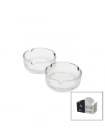 Pyramıd Glasss At-106 ( 2pcs ) ( 10cm ) ( Cam & Düz ) Yuvarlak Küllük*24