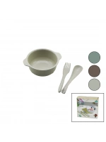 Qlux Bsf-00980 Blw Set No-2 Bebek Beslenme Seti ( 3pcs=1-mama Kabı + 1-kaşık + 1-çatal ) ( 400ml ) ( Renkli Plastik )*10=k