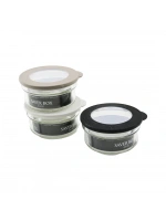 Qlux C-00266 Flat ( Cam ) Saklama Kabı ( Saver Box ) ( 415cc ) (kapak= Kenar=renkli Silikon & Göbek=şeffaf Pvc )*18=k