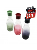 Qlux Glassware S-00132 Hydra (renkli Şeffaf Cam) (1000cc) Sürahi (tombul Göbek & Dar Ağız) (cam=renkli Pls Kapak & Kulpsuz)*6=k