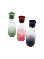 Qlux Glassware S-00132 Hydra (renkli Şeffaf Cam) (1000cc) Sürahi (tombul Göbek & Dar Ağız) (cam=renkli Pls Kapak & Kulpsuz)*6=k