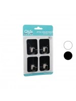 Qlux L-00951 ( 4pcs ) Cloud Askı No-2 ( Siyah & Beyaz Plastik ) ( Yapışkanlı Montaj )*50