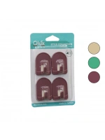Qlux L-00953 ( 4pcs ) Dome Askı No-1 ( Rekli Plastik ) ( Yapışkanlı Montaj )*80