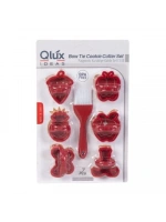 Qlux L-538 Papyonlu Kurabiye Kalıbı Fırçalı Set*36