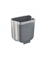 Qlux L-869-2 ( Gri ) Katlanabilir Mutfak Çöp Kovası ( 6lt )*8