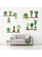 Raflı Saksılı Çiçek Tasarımlı Yapışkanlı Sticker Mc-480b