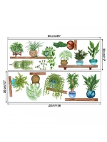 Raflı Saksılı Çiçek Tasarımlı Yapışkanlı Sticker Mc-480b