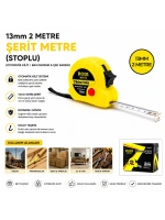 Rodı Measurıng Tape ( 2mt X 13mm ) Şerit Metre ( Stoplu ) ( Otomatik Kilit = Bas Durdur & Çek Sarsın )*36x4